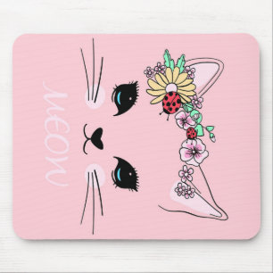 Beautiful Cat Face Meow, Kitty Lover Gift,Cute Cat Mouse Pad