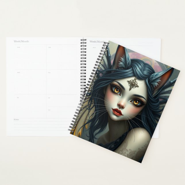 Beautiful Cat Fairy portrait  Planner (Display)