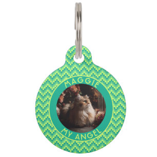 Beautiful Cat Gift Herringbone Pet Tag