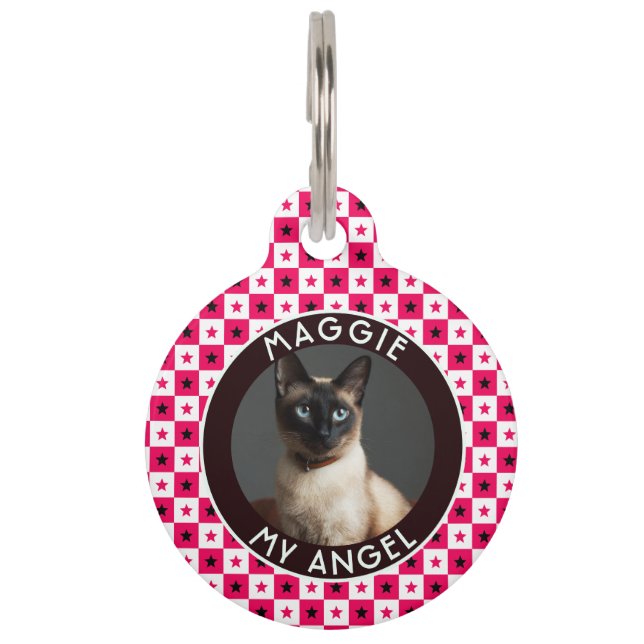 Beautiful Cat Lover Present Square Pet Tag (Front)