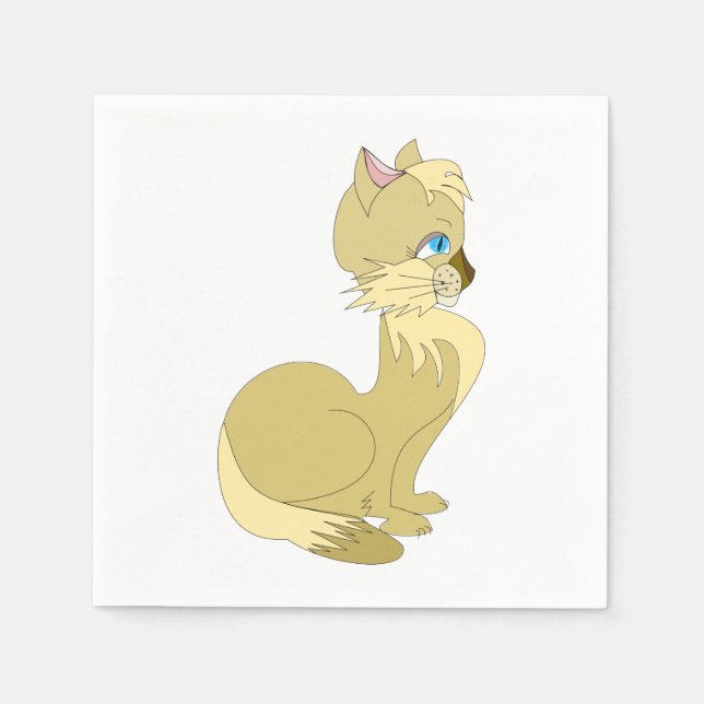 Beautiful Cat Napkins - Customisable (Front)