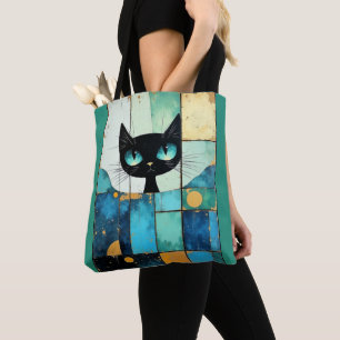 Beautiful Cat Painted Art Tote Bag