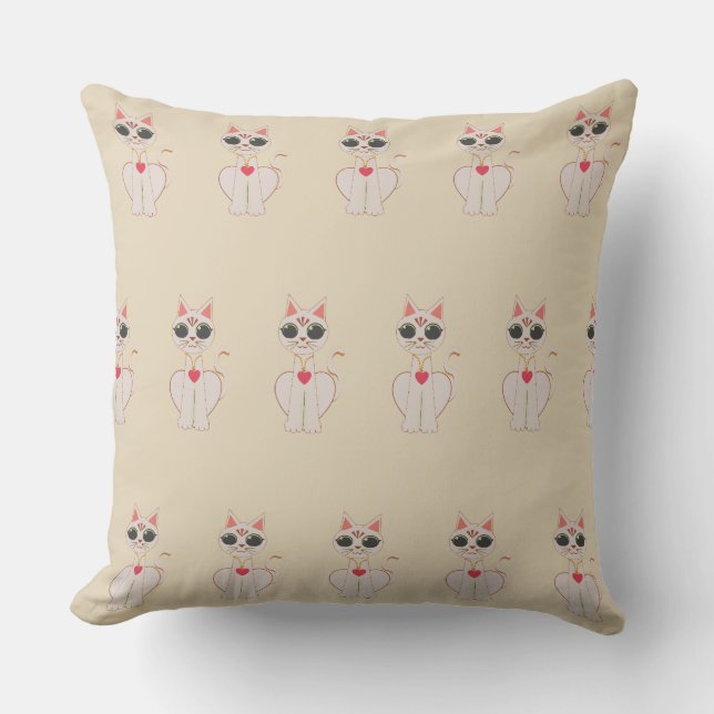 Beautiful Cat Pattern Cushion (Front)