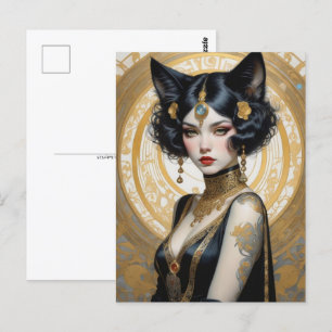 Beautiful catgirl, Postcrossing Postcard