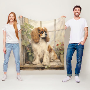 Beautiful Cavalier Spaniel Fleece Blanket
