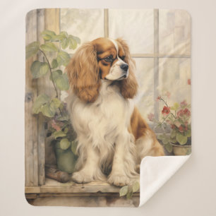 Beautiful Cavalier Spaniel Sherpa Blanket