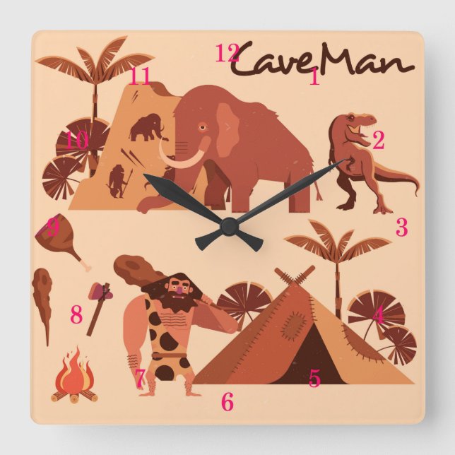 Beautiful Cave Man Images Wall Clock (Front)