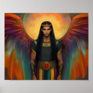 Beautiful Celestial Spirit Guide Rainbow Wings Poster