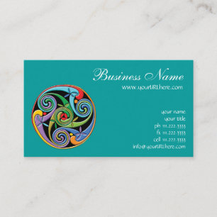 Beautiful Celtic Mandala with Colourful Swirls Business Card
