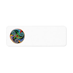 Beautiful Celtic Mandala with Colourful Swirls Return Address Label