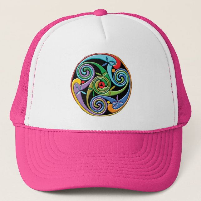 Beautiful Celtic Mandala with Colourful Swirls Trucker Hat (Front)