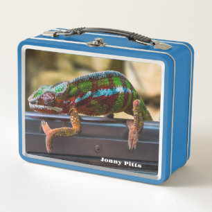 Beautiful Chameleon Metal Lunch Box