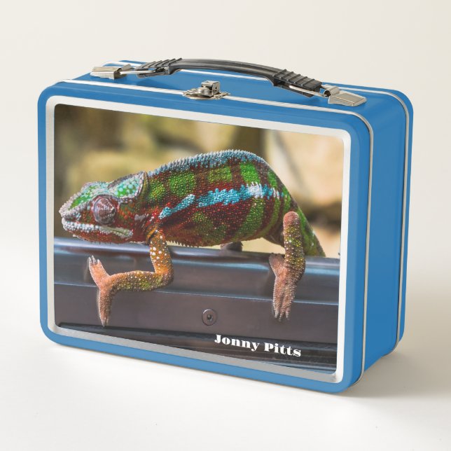 Beautiful Chameleon  Metal Lunch Box (Front)