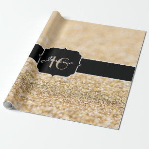 Beautiful champagne gold glitter sparkles Sweet 16 Wrapping Paper
