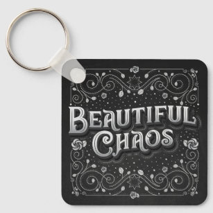 Beautiful Chaos Button Keychain
