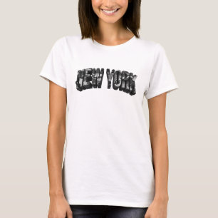 Beautiful Charcoal NEW YORK Artistic Motif T-Shirt