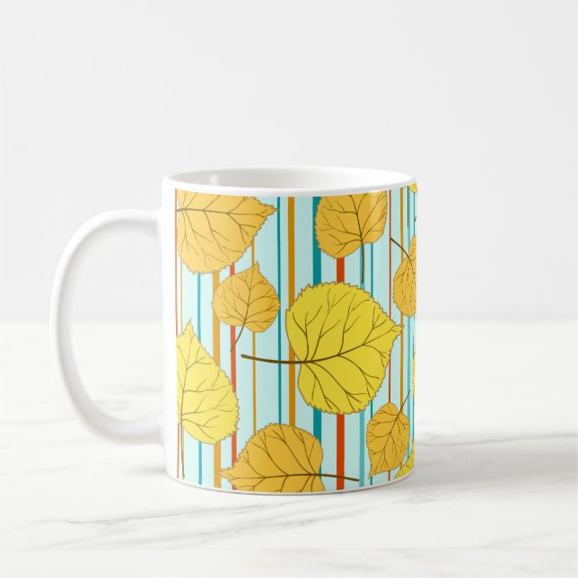 Beautiful cheerful autumn seamless pattern with co coffee mug (Left)