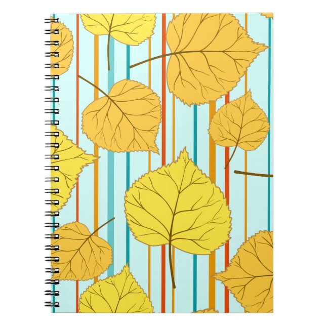 Beautiful cheerful autumn seamless pattern with co notebook (Front)