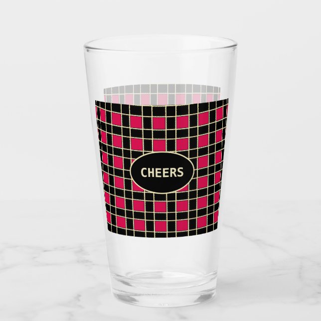 Beautiful Chequered Pattern Glass (Front)