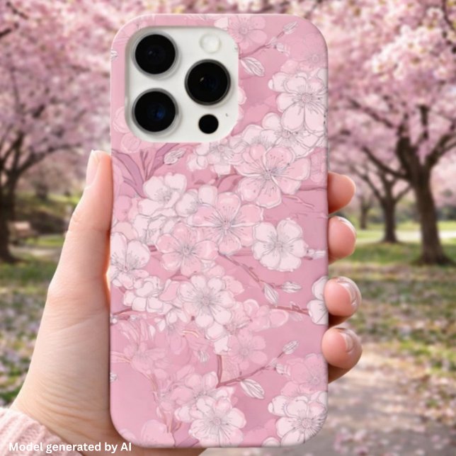 Beautiful Cherry Blossom Design - Pink Floral Case-Mate iPhone Case (Creator Uploaded)