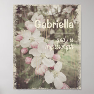 Beautiful Cherry Blossoms Custom Name with Meaning Poster