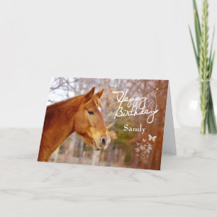 Beautiful Chestnut Horse Birthday Greeting Card