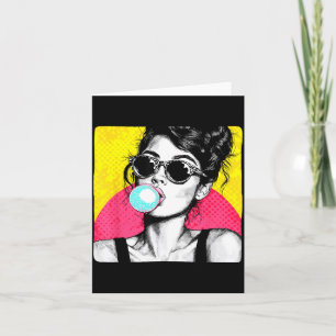 Beautiful Chewing Gum Girl Costume Card