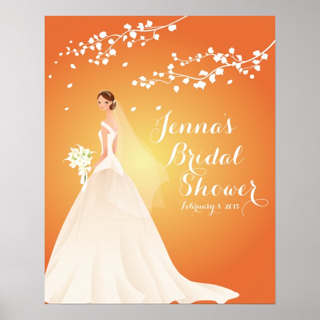 Beautiful Chic Bride Bridal Shower Poster (Front)