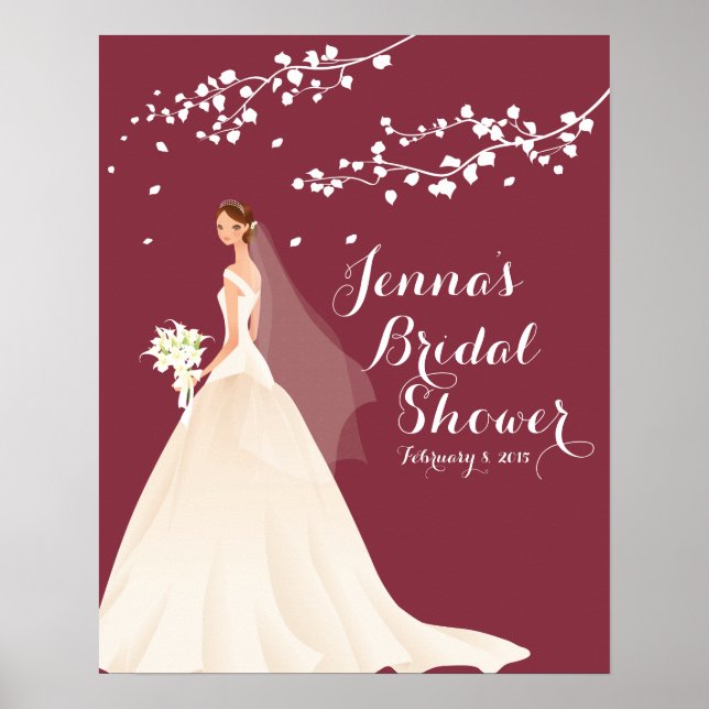 Beautiful Chic Bride Bridal Shower Poster (Front)