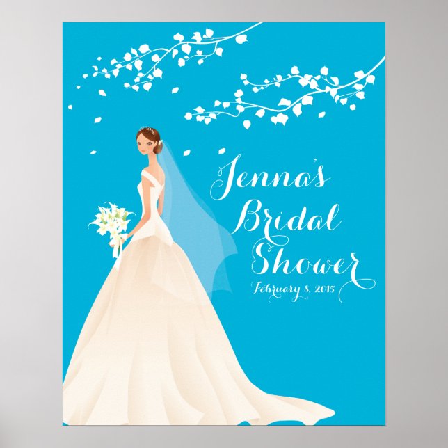 Beautiful Chic Bride Bridal Shower Poster (Front)