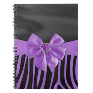 Beautiful chic elegant silk fabric effects zebra notebook