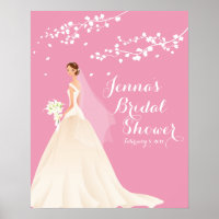 Beautiful Chic Pink Bride Bridal Shower Poster
