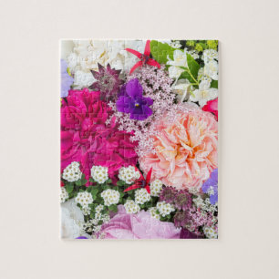 Beautiful Chic Pretty Colourful Floral Flower Scen Jigsaw Puzzle