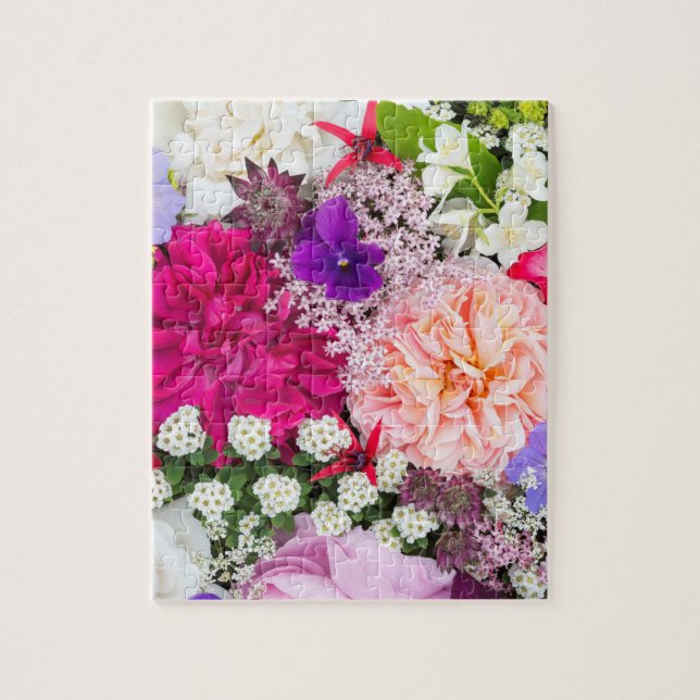 Beautiful Chic Pretty Colourful Floral Flower Scen Jigsaw Puzzle (Vertical)