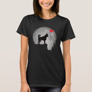 Beautiful Chihuahua Dog Silhouette Dog Moon Cute C T-Shirt