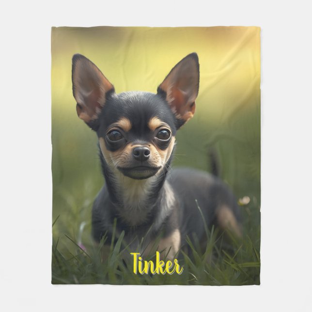 Beautiful Chihuahua Personalised Fleece Blanket (Front)