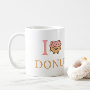 beautiful chocolate love doughnuts. coffee mug