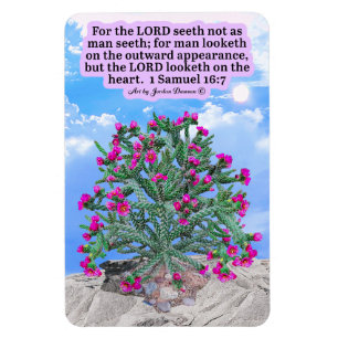 Beautiful Cholla Cactus Scripture 1 Samuel 16:7 Magnet