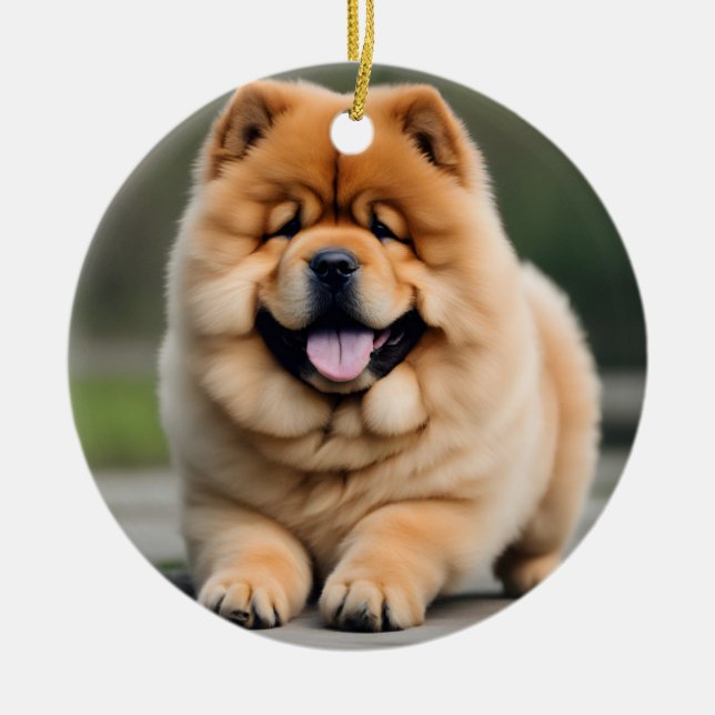 Beautiful Chow Chow Ceramic Ornament (Front)