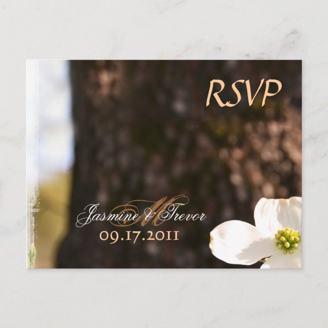 Beautiful Christian Dogwood RSVP Postcard w/Meals (Front)