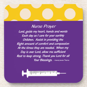 Beautiful Christian Nurse Prayer Purple Coaster