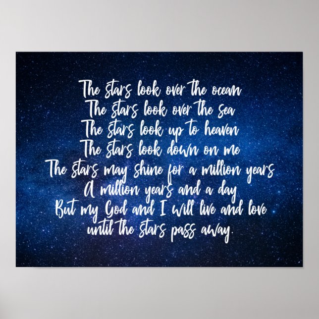 Beautiful Christian Prayer Stars Night Sky Poem  Poster (Front)