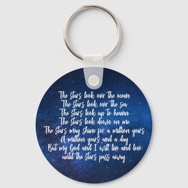 Beautiful Christian Prayer Stars Poem Key Ring (Front)
