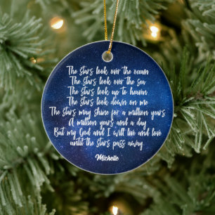 Beautiful Christian Prayer Stars Poem Personalised Ceramic Ornament