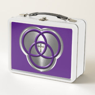 Beautiful Christian Trinity Rings with Cross Metal Lunch Box