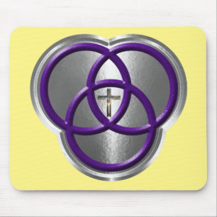 Beautiful Christian Trinity Rings with Cross Mouse Pad