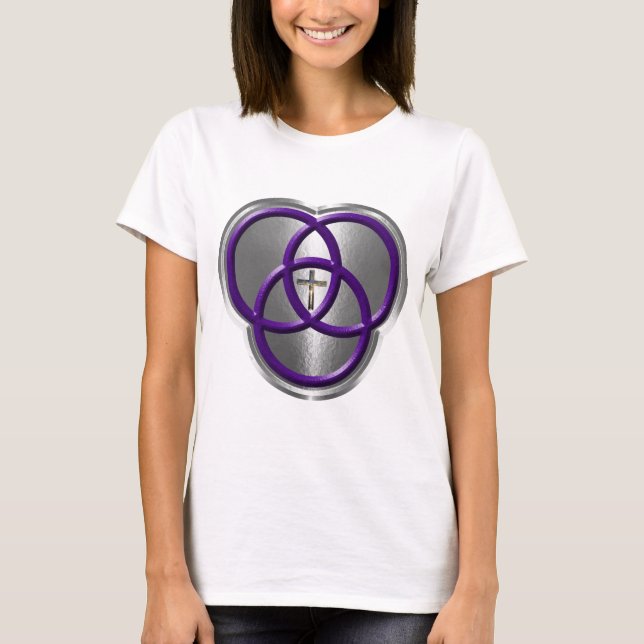 Beautiful Christian Trinity Rings with Cross T-Shirt (Front)