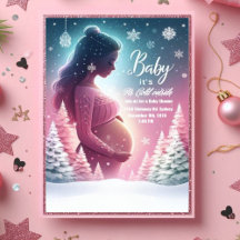 Beautiful Christmas baby Shower Invitation