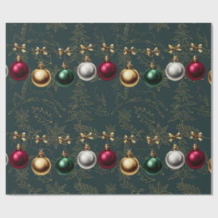 Beautiful Christmas Bauble Ornament Wrapping Paper