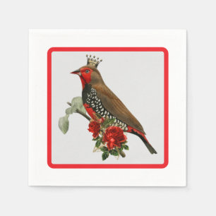 Beautiful Christmas Bird Party Napkins